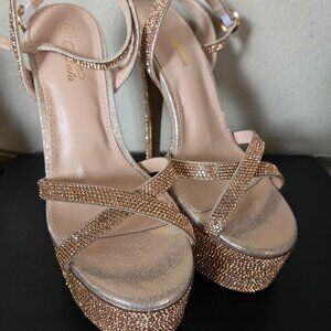 Rose Gold platform heels